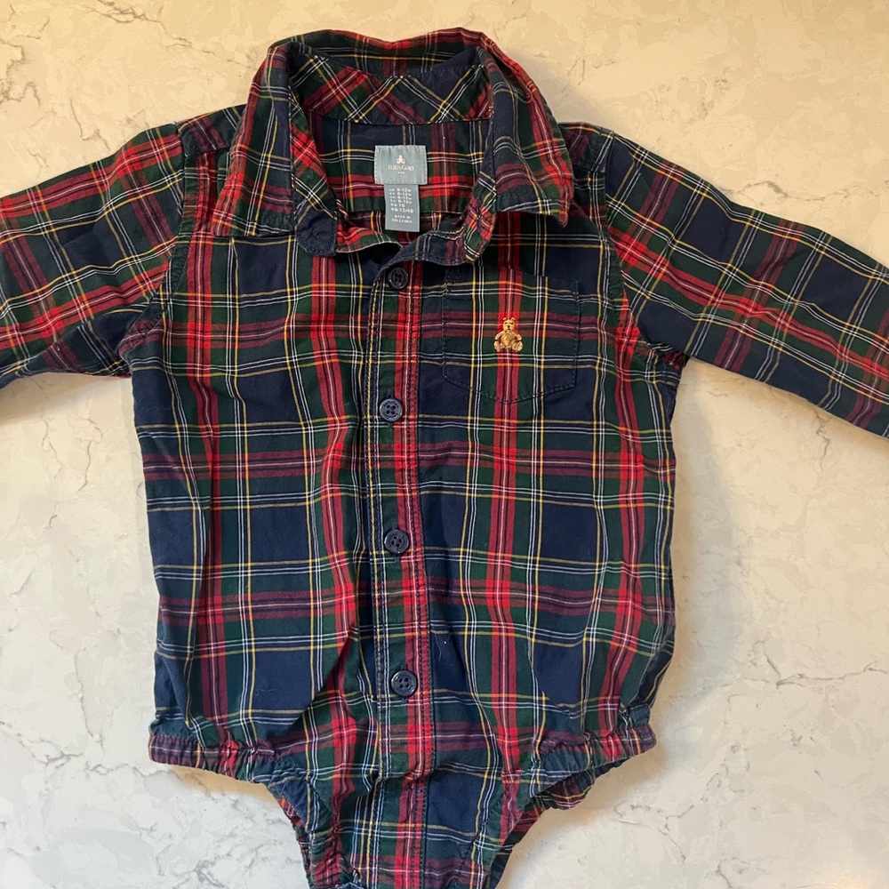 3 for $10 Baby Gap Multicolor Plaid Baby Bodysuit